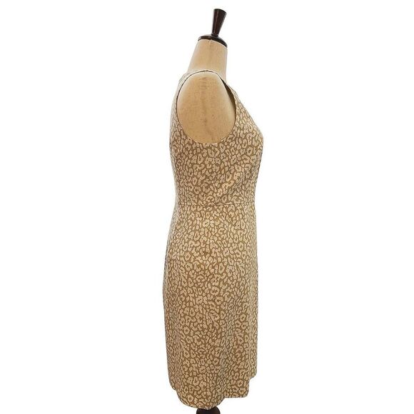 J. Crew Women's Cream Basketweave Leopard Sleeveless Sheath Pencil Dress Size 10 - Picture 4 of 10